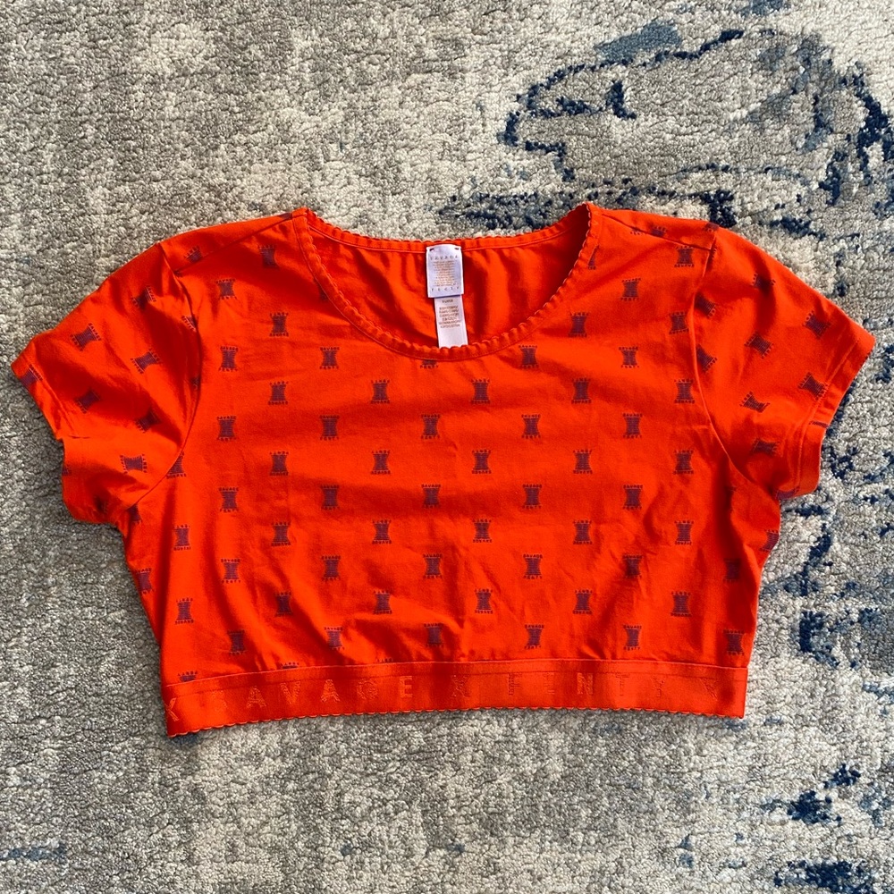 COPY - 🫶🏼SAVAGE x FENTY orange and purple loungewear crop top SIZE XL
